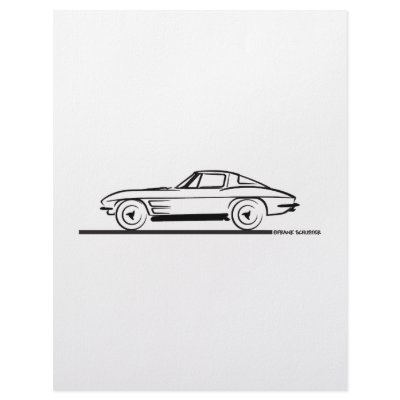 1963 Corvette Sting Ray Split Window Coupe Letterhead Template by frengi