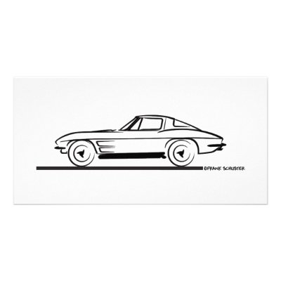 1963 Corvette Stingray Split Window Coupe on 1963 Corvette Sting Ray Split Window Coupe Photo Card Template By