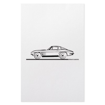 1963 Corvette Sting Ray Split Window Coupe Customized Stationery by frengi