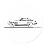 1963 Corvette Sting Ray Split Window Coupe Round Stickers
