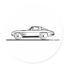 1963 Corvette Sting Ray Split Window Coupe Round Stickers