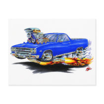 1964-65 El Camino Blue Truck Postcards