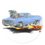 1964-65 El Camino Lt Blue Truck Round Stickers