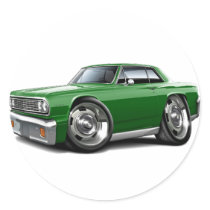 1964 Chevelle Green Car Round Sticker