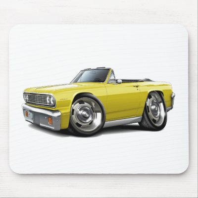 1964 Chevelle Yellow Convertible Mouse Pads by maddmaxart
