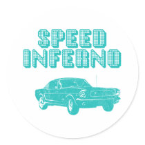1964 Ford Mustang Fastback Round Stickers