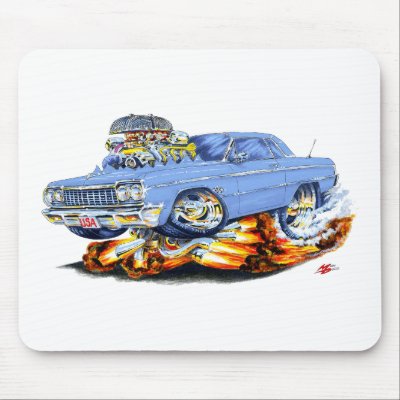 1964 Impala Light Blue Car Mousepad by maddmaxart