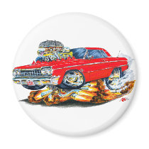 1964 Impala Red Car Refrigerator Magnet