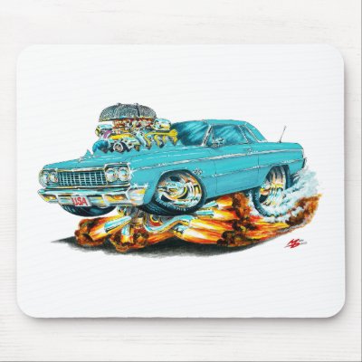 1964 Impala Seafoam Car Mouse Pads by maddmaxart