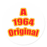 1964 Original Red Round Stickers