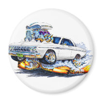 1964 Plymouth White Car Refrigerator Magnets