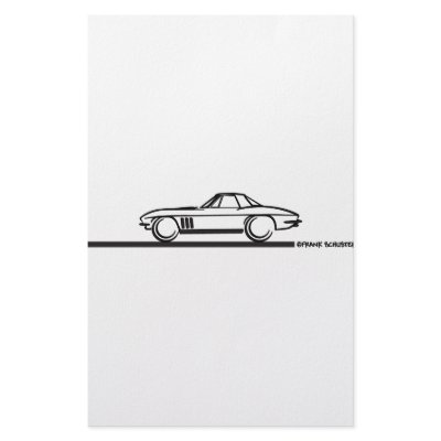 1965 Corvette Stingray Hardtop BLK Custom Stationery by frengi