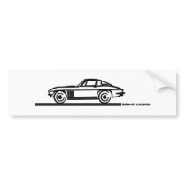 1965 Corvette Stingray Split Blk bumper stickers by frengi 1965 Corvette Stingray Split Blk bumper stickers