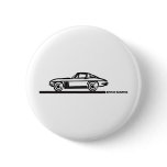 1965 Corvette Stingray Split Blk Pinback Button