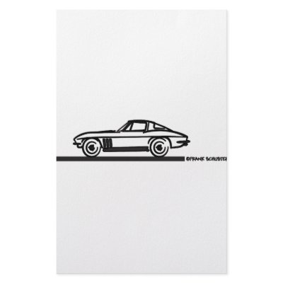 1965 Corvette Stingray Split Blk Custom Stationery by frengi