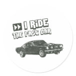 1965 Ford Mustang Fastback Round Sticker