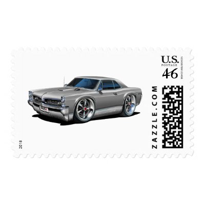1966 67 gto silver grey car postage stamp by maddmaxart