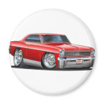 1966-67 Nova Red Car Refrigerator Magnets