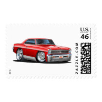1966-67 Nova Red Car Postage Stamp