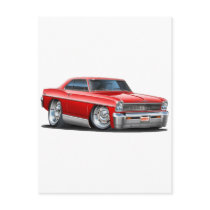 1966-67 Nova Red Car Postcard
