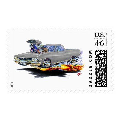 1966 el camino grey truck postage stamps by maddmaxart