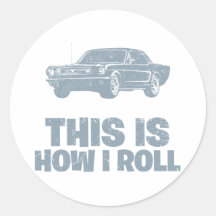 1966 Ford Mustang Coupe Round Stickers