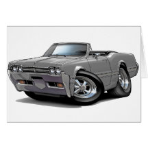 1966 Olds Cutlass Grey Convertible Greeting Card