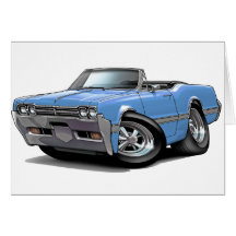1966 Olds Cutlass Lt Blue Convertible Greeting Cards
