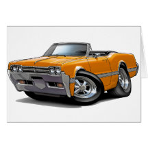 1966 Olds Cutlass Orange Convertible Greeting Card