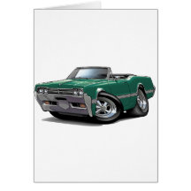 1966 Olds Cutlass Teal Convertible Card