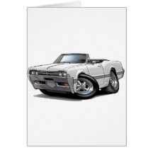 1966 Olds Cutlass White Convertible Greeting Card