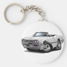 1966 Olds Cutlass White Convertible Keychains