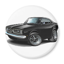 1967-69 Barracuda Black Car Fridge Magnets