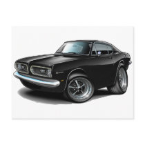 1967-69 Barracuda Black Car Postcard
