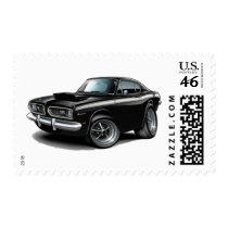 1967-69 Barracuda Black-White Car Stamp