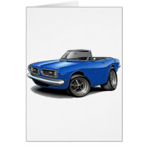 1967-69 Barracuda Blue Convertible Greeting Cards