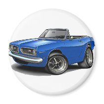 1967-69 Barracuda Blue Convertible Refrigerator Magnet