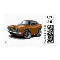 1967-69 Barracuda Brown Car Postage Stamp