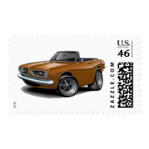 1967-69 Barracuda Brown Convertible Postage Stamp