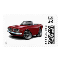 1967-69 Barracuda Maroon Convertible Postage Stamp