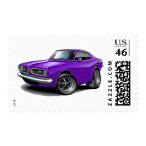1967-69 Barracuda Purple Car Postage Stamp