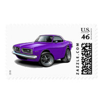 1967-69 Barracuda Purple Coupe Postage Stamps