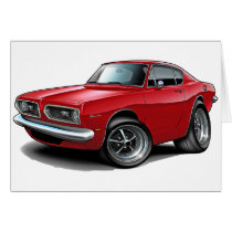 1967-69 Barracuda Red Car Greeting Card