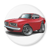 1967-69 Barracuda Red Car Fridge Magnets