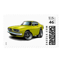 1967-69 Barracuda Yellow Car Postage Stamp
