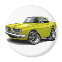 1967-69 Barracuda Yellow Coupe Fridge Magnet
