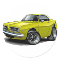 1967-69 Barracuda Yellow Coupe Round Stickers