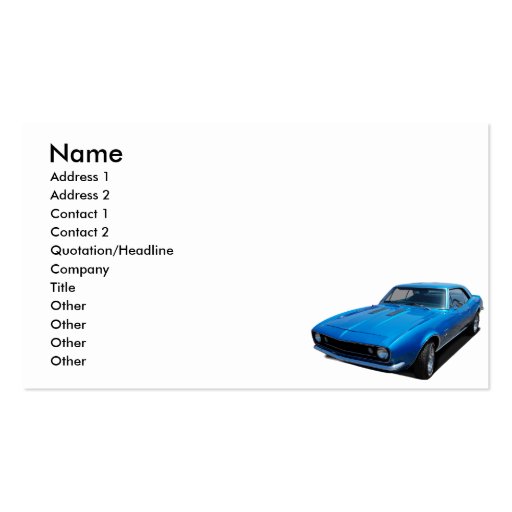 1967 classic car business cards (front side)