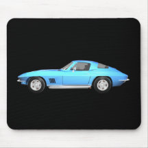 1967 Corvette Sports Car: Blue Finish: Mousepad