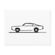 1968 1969 Plymouth Barracuda Postcard